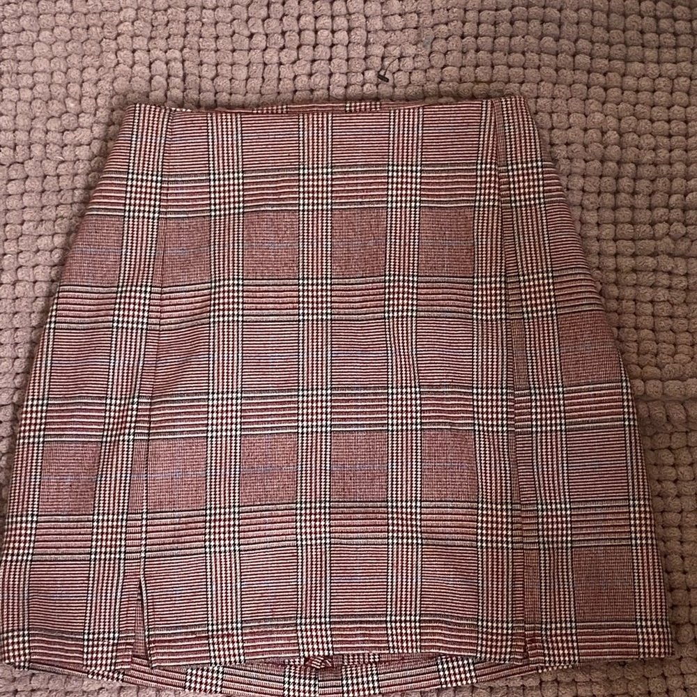 Red pacsun plaid skirt